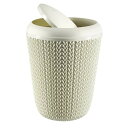 CURVER(カーバー) Knit(ニット) スイングダストボックス ホワイト | ふた付き ゴミ箱 くず入れ かご 洗えるかご 小物収納 リサイクルプラスチック製 北欧 お手入れ簡単 CV-012(3)
