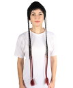 Wigs2you プレミアム レディース H-5882 ロング ポニーテール ブラックとワインレッド ドール ウィッグ ハロウィンに最適 難燃性合成繊維