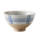 西海陶器(Saikaitoki)有田焼 軽量 お茶碗 飯碗 格子ライン 青 日本製 74062