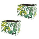 スタイルデコール(STYLE Decor) ファブリックボックス Mサイズ (25cm×38cm×25cm) 2個セット ボタニカルリーフ 収納ボックス おしゃ...