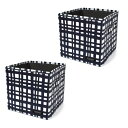 スタイルデコール(STYLE Decor) ファブリックボックス Sサイズ (26cm×26cm×26cm) 2個セット インディゴチェック 収納ボックス おし...