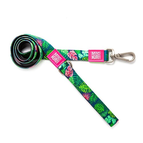 Collars, Harnesses, Leashes - ルークラン(ROOKCRAN) Max & Molly 犬用リード トロピカル M フック付き 小型 中型 大型 おしゃれ 025066