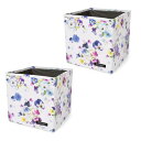 スタイルデコール(STYLE Decor) ファブリックボックス Sサイズ (26cm×26cm×26cm) 2個セット フローラルブーケ 収納ボックス おしゃ...