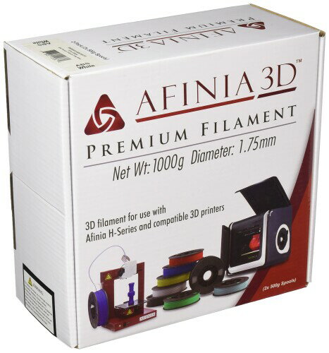 AFINIA(アフィニア) 3Dプリンター用フィラメント 1.75mm 純正プレミアムABSフィラメント 白色 ホワイト White 1kg (500gx2パック)
