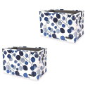 スタイルデコール(STYLE Decor) ファブリックボックス Mサイズ (25cm×38cm×25cm) 2個セット ネイビーリーフ 収納ボックス おしゃれ...