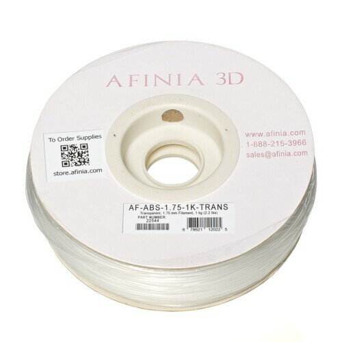 AFINIA(アフィニア) 3Dプリンター用フィラメント 1.75mm 純正スペシャルABSフィラメント 透明色 Transparent 1kg 【高精度】直径1.75mm ±0.1mmの寸法公差で製造されているため、プリント中のむらがなく出力品質が安定します。 【包装】フィラメントは、密閉乾燥剤入りのバッグによって包装されているため、乾燥状態を保ったまま外部環境から守られています。 【印刷温度】推奨印刷温度は260-270[度]です。 【最適化】本製品は直径1.75mmを使用しているAFINIA Hシリーズを含むAFINIA 3Dプリンタに最適化されています。 スペシャルABSフィラメントはAFINIAブランドのABSフィラメントです。サポートとラフトはモデルから簡単に分離できるため、寸法精度と高い公差を維持しながら優れた仕上げが得られます。 商品コード20067857086商品名AFINIA(アフィニア) 3Dプリンター用フィラメント 1.75mm 純正スペシャルABSフィラメント 透明色 Transparent 1kg型番AF-ABS-1.75-1K-TRANSカラー透明※他モールでも併売しているため、タイミングによって在庫切れの可能性がございます。その際は、別途ご連絡させていただきます。※他モールでも併売しているため、タイミングによって在庫切れの可能性がございます。その際は、別途ご連絡させていただきます。