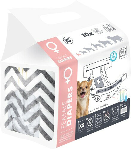 M-PETS(エムペッツ) 犬 おむつ カバー マナーパンツ 女の子用オムツ XSサイズ 10枚吸収力バツグン 犬用