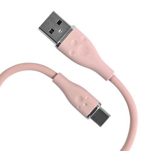 アローン(Allone) シリコンケーブル Type A to C 2m ピンク 1.6×0.8×209cm 丈夫なシリコン素材 バンド付きでまとめやすい カラバリ豊富 スムーズな取り外し かわいい おしゃれ ALG-SCAC20PK
