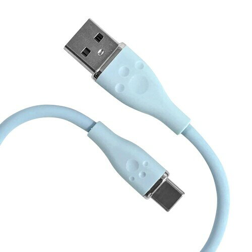 アローン(Allone) シリコンケーブル Type A to C 0.2m スカイブルー 1.6×0.8×29cm 丈夫なシリコン素材 バンド付きでまとめやすい カラバリ豊富 スムーズな取り外し かわいい おしゃれ ALG-SCAC02SBL