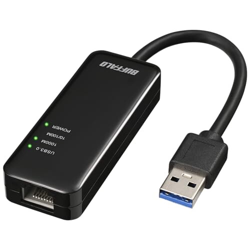 バッファロー 有線LANアダプター Giga Type-A USB3.2(Gen1)対応 日本メーカー ブラック LUA5-U3-AGTE-NBK 【そもそも有線LANアダプターってなに? 】LANポートのないゲーム機やパソコンでも、USB Type-Aコネクタに有線接続できるようになる製品です。 【挿すだけで使える&簡単セットアップ】Windows 11/10、macOS10.15以降、Nintendo Switchでドライバのインストールが不要で、挿すだけですぐ使えます。 【Nintendo Switchを有線接続でもっと楽しもう】Nintendo Switchでの動作確認済み。環境や周りの機器に通信速度が影響される無線LANに比べ、安定した通信が可能な有線LANならばオンライン対戦をより快適に楽しめます。 【LEDランプで通信状況が一目で分かる】接続すると搭載されたLEDランプが点灯するため、通信状況が一目で分かります。 【持ち運びに便利なコンパクト設計】重さはわずか26g。さらに手のひらに収まるコンパクト設計のにで出張や旅行の際でもかさばりません。 説明 (1) LANポートのないパソコンを有線LAN対応化 (2) Giga & USB3.2 Gen1 Type-A対応 (3) 持ち運びに便利な小型 ■軽量デザイン (4) Windows11 ■macOS13 ■Nintendo Switch対応 (5) 簡易パッケージ 商品コード20067659098商品名バッファロー 有線LANアダプター Giga Type-A USB3.2(Gen1)対応 日本メーカー ブラック LUA5-U3-AGTE-NBK型番LUA5-U3-AGTE-NBKカラーブラック:2024年モデル※他モールでも併売しているため、タイミングによって在庫切れの可能性がございます。その際は、別途ご連絡させていただきます。※他モールでも併売しているため、タイミングによって在庫切れの可能性がございます。その際は、別途ご連絡させていただきます。