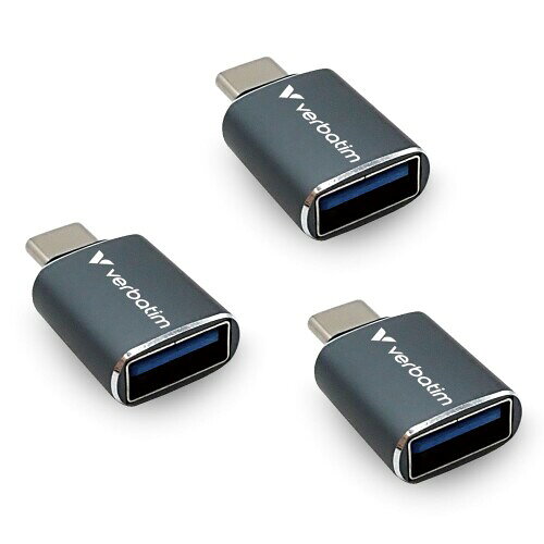 Verbatim USB-C & USB3.2(Gen1) 変換 アダプター 3個セット Type-A to Type-C 5Gbps HKATOCGRX3V1
