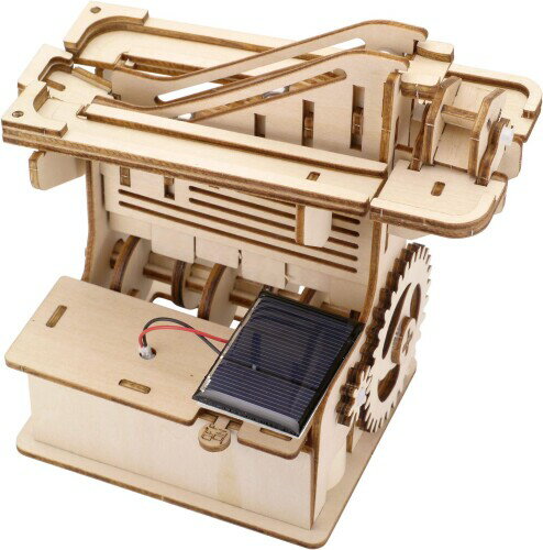 組立動画あり 組み立て式ウッド3D電動パズル マーブルマシン かいだん 立体パズル 木製