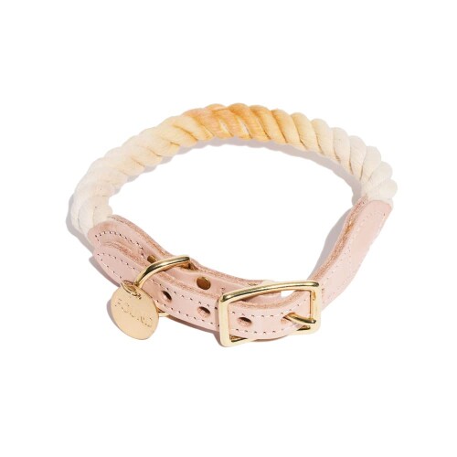 Found My Animal/犬用 首輪 ハンドメイド 首周り 21〜26cm ROPE OMBRE COLLAR BUTTERSCOTCH XS