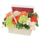 ポピー名古屋 ソープフラワー シャボンフラワー 造花 ギフト プレゼント フラワーBOX ボックス バラ 約14cm SBL-115S オレンジ