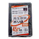 ハウスホールドジャパン ポリ袋 再生原料40% エコマーク付 (ケース販売) 黒 45L GI42 10枚入×60個セット