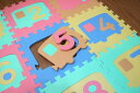 明和グラビア ジョイントマット パズルマット 知育 30cm×30cm×12mm厚×9枚 キッズ 防音 遮音 数字と汽車柄 ブルー VJSU-30