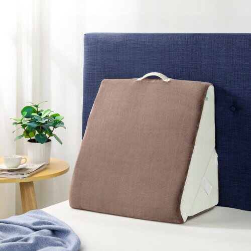 ZINUS 多機能 ウェッジピロー 枕 Wedge Pillow 硬め ブラウン 56 × 30 × 56cm