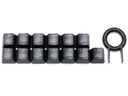 FILCO Calendar Keycap Set 2026 2026年分＋2027年1月 13キーセット キープラー付 上面印刷 日本祝日入り ブラック FC2026JTB カレンダーキーキャップ