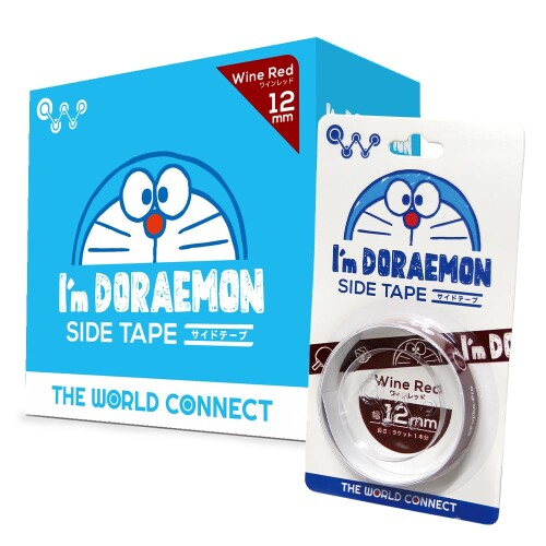 ザ ワールドコネクト The World Connect TWC I m DORAEMON 卓球サイドテープ ワインレッド 8mm 20セット入箱