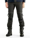 マックスフリッツ(MaxFritz) バイク用 ライディングパンツ 春夏秋 ストレッチ素材 ブーツアウト対応 レザーニートレールパンツ MFP-2456 グレー...