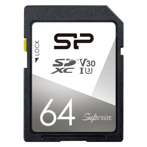 シリコンパワー SDカード 64GB UHS-I U3 V30 4K 対応 Class10 最大転送速度 100MB/s 5年保証 SP064GBSD..