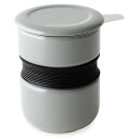 フォーライフ カーヴアジアンスタイル ティーカップ 354ml (茶こし・蓋付) グレイ 383Gry