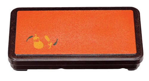 割烹漆器 若泉漆器 WF-30 尺0寸長手 朱パールなす内朱 1-415-1