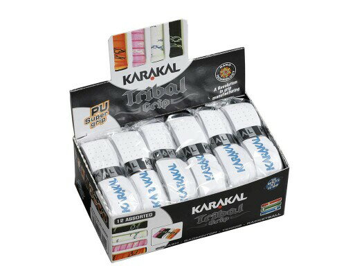 KARAKAL(カラカル) グリップ 全ラケットスポーツ対応 PU SUPER GRIP Tribal 12 白色 12個1セット KJ 680W 白 仕様:タトゥーデザインカラー (合計12個入り) 長さ: 110cm(スカッシュ・バドミ...