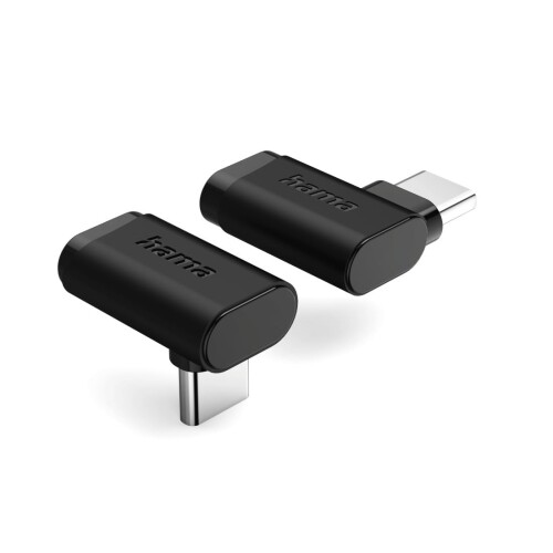 Hama USB-C アングルアダプター, 90度, USB 3.2 Gen2, 10Gbps対応, 5A/240W出力, 2個セット