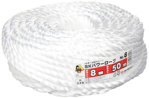 信越工業 結束紐 SKパワーロープ No8 白 8mm×50m 【本体サイズ】 22cm×22cm 【材質】 ポリプロピレン 【長さ】 50m 【太さ】 8mm 【引張強度】 1960N(200kgf) ■養蚕 ■稲 ■麦 ■小荷物等の結束、農業用 ■漁業関係 ■一般産業用の結束紐として ■冬囲い ■木起こし用にも最適 ■3本撚りで強度抜群! 結束後も長持ちし ■切り口がバラつかず、綺麗 商品コード20063901166商品名信越工業 結束紐 SKパワーロープ No8 白 8mm&times;50m型番No8サイズ8mm&times;50mカラーホワイト※他モールでも併売しているため、タイミングによって在庫切れの可能性がございます。その際は、別途ご連絡させていただきます。※他モールでも併売しているため、タイミングによって在庫切れの可能性がございます。その際は、別途ご連絡させていただきます。