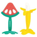 EDISONmama(エジソンママ)カミカミBaby 2個セット バナナ&スイカ 3か月~ 歯の生え始めのムズムズぐずぐずを解消/歯がため おもちゃ シリコン 赤ちゃん ベビー ストラップ