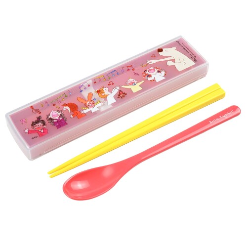 ココちゃん グリーティングライフ お弁当 はし＆スプーン ミュージック RYL-10776 レッド