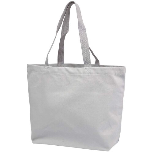 丸玉工業 トートバッグ 手提げ袋 厚手 コットン Mサイズ ワイド グレー 822649