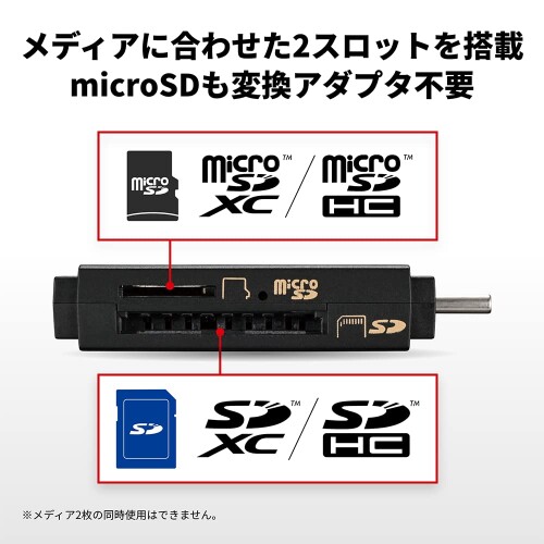 バッファロー USB3.2 Type-C 接続 ポータブルカードリーダー iPhone 16 / 16 Pro / 15 / 15 Pro/iPad スマホ タブレット パソコン 写真バックアップアプリ BSCR125U3CBK