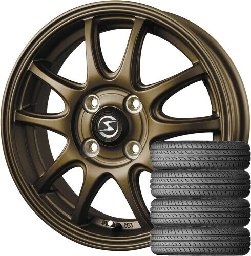 S-HOLD S-5V (15×4.5J 4-100 +45) マットブロンズ + NEXEN(ネクセン) N priz SH9J 165/55R15