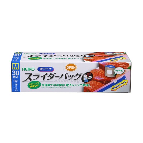 HEIKO フリーザーバッグ スライダー式 M 底マチ付 004749002 1ケース(30枚入×24箱 合計720枚) 規格:M サイズ:0.06×220×150+マチ30mm 材質:ポリエチレン ケース単位での販売となります。1ケース:30枚入×24箱 合計720枚 柄:無地 底マチ付で開閉しやすいスライダー式のフリーザーバッグです。 日付や内容物を書き込めるメモスペースもあるので、整理・収納しやすく大変便利です。 食品衛生法規格基準適合商品です。 商品コード20081703202商品名HEIKO フリーザーバッグ スライダー式 M 底マチ付 004749002 1ケース(30枚入&times;24箱 合計720枚)型番004749002サイズM※他モールでも併売しているため、タイミングによって在庫切れの可能性がございます。その際は、別途ご連絡させていただきます。※他モールでも併売しているため、タイミングによって在庫切れの可能性がございます。その際は、別途ご連絡させていただきます。
