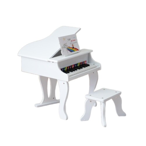 OSJ ピアノ おもちゃ ミニグランドピアノ 椅子付 25鍵盤 楽譜付き ピアノ チェア いす ミニピアノ 楽器 鉄琴 トイピアノ おもちゃ 出産祝い 知育玩具 誕生日 クリスマス プレゼント 子供