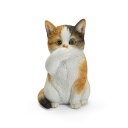 ウービア 言わざる三毛猫 7×6.5×10.7cm 人形 フィギュア 置き物 アニマル 動物 ガーデン 装飾 ネコ H23004-21