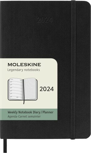 モレスキン(Moleskine) 手帳 2024 年 1月始まり 12カ月 ウィークリー ダイアリーソフトカバー ポケットサイズ(横9cm×縦14cm) ブラック DSB12WN2Y24