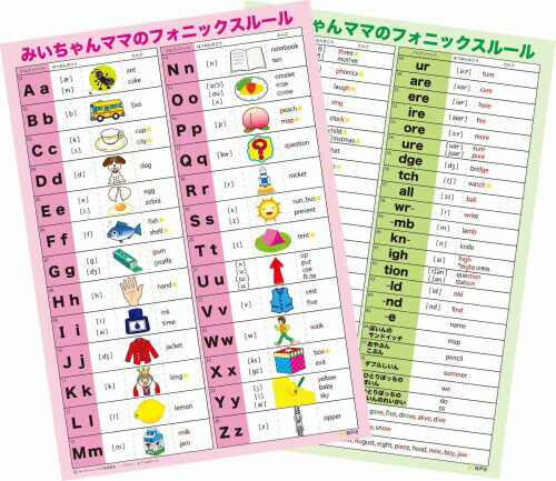 A3サイズお風呂に貼れるみいちゃんママのフォニックスルール一覧表2枚組 A3サイズお風呂に貼れるみいちゃんママのフォニックスルール一覧表2枚組