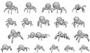 グリーンスタッフワールド ジオラマアクセサリー 3Dプリントセット 大グモ 19個入 レジンキット GSWD-12297