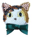 MIYUKI (ミユキ) ビーズキット かぎ針で編む ビーズ編み の 猫 ブローチ キット サイズ約 6cm×5.5cm 三毛猫 BFK-660