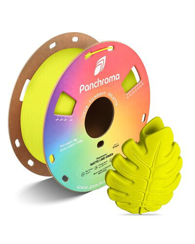 Polymaker(ポリメーカー) パンクロマ Matte 3Dプリンターフィラメント PLA 1.75mm 1000g 旧PolyTerra PLA ライムグリーン Polymaker Panchroma ー 3Dプリントを彩るフィラメントパレット Panchromaは Polymaker が届ける新シリーズ。オープンフィラメント対応の FFF/FDM プリンターなら機種を選ばず使え、豊富なカラーと質感、個性的なエフェクトで作品づくりの幅を広げます。 マット仕上げで層跡をカモフラージュ Panchroma Matte PLA は落ち着いたマット調。色ムラのない均一な発色で、手のひらサイズの小物から大型造形まで美しく仕上がります。 絡まない・湿気に負けない フィラメントはきれいに整列巻きし、乾燥後に真空パック+乾燥剤入りのチャック袋へ。使用後はスプールの固定穴に通しておけば、次回も絡まりません。 トラブル知らずのプリント性能 反り・ノズル詰まり・ブロブ・層剥離を抑え、ほとんどのプリンターの標準プロファイルでそのまま高品質造形。高速印刷にも対応します。 強化エッジ付きリサイクル紙スプール 100%リサイクル紙を使用したスプールと外箱を採用。エッジを補強し、輸送時の変形やホコリの付着を防ぎます。 Polymaker Panchroma ー 3Dプリントを彩るフィラメントパレット Panchromaは Polymaker が届ける新シリーズ。オープンフィラメント対応の FFF/FDM プリンターなら機種を選ばず使え、豊富なカラーと質感、個性的なエフェクトで作品づくりの幅を広げます。 主な特長 マット仕上げで層跡をカモフラージュ Panchroma Matte PLA は落ち着いたマット調。色ムラのない均一な発色で、手のひらサイズの小物から大型造形まで美しく仕上がります。 絡まない ■湿気に負けない フィラメントはきれいに整列巻きし、乾燥後に真空パック+乾燥剤入りのチャック袋へ。使用後はスプールの固定穴に通しておけば、次回も絡まりません。 トラブル知らずのプリント性能 反り ■ノズル詰まり ■ブロブ ■層剥離を抑え、ほとんどのプリンターの標準プロファイルでそのまま高品質造形。高速印刷にも対応します。 強化エッジ付きリサイクル紙スプール 118%リサイクル紙を使用したスプールと外箱を採用。エッジを補強し、輸送時の変形やホコリの付着を防ぎます。 商品コード20081263243商品名Polymaker(ポリメーカー) パンクロマ Matte 3Dプリンターフィラメント PLA 1.75mm 1000g 旧PolyTerra PLA ライムグリーン型番CA04023サイズ1kg New Packagingカラーライムグリーン※他モールでも併売しているため、タイミングによって在庫切れの可能性がございます。その際は、別途ご連絡させていただきます。※他モールでも併売しているため、タイミングによって在庫切れの可能性がございます。その際は、別途ご連絡させていただきます。
