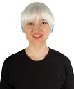 Wigs2you プレミアム レディース H-5837 クリームホワイト ビクシーウィッグ共ライトブルーのストリーク ハロウィンに最適 難燃性合成繊維使用