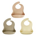 (パノス) シリコンエプロン 軽量 離乳食エプロン 食洗機可 丸め 薄い かろやかシリコンビブ3枚セット ベビー ピンクベージュ&モカ&クリーム ワンサイズ