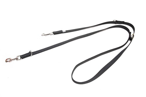 Harness Leash - IDCカラー&グレースーパーグリップリード (調整可能な), 14 mm x 2,2 m, ブラック×グレイ