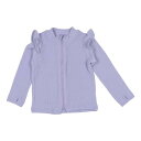 (タキヒヨー) ガール ラッシュガード 前開き 長袖 フリル 小花柄 ハート 無地 女の子 子供 キッズ 221447006 無地・パープル