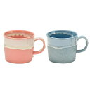 美濃焼 ペアマグ マグカップ 2個セット 約230ml 電子レンジ 食洗機対応 Cake Mug ピンク & ブルー 日本製 CK-4004A