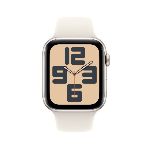 Apple Watch SE (第 2 世代) (GPS + Cellular (44mm)ケース用) アルミニウムケースとスターライト スポーツバンドを組み合わせたスマートウォッチ。フィットネストラッカーと睡眠ト ラッカー、衝