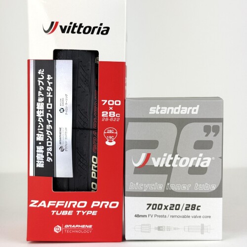 Vittoria タイヤ・チューブセット Zaffiro Pro クリンチャー 700×28cオールブラッ...